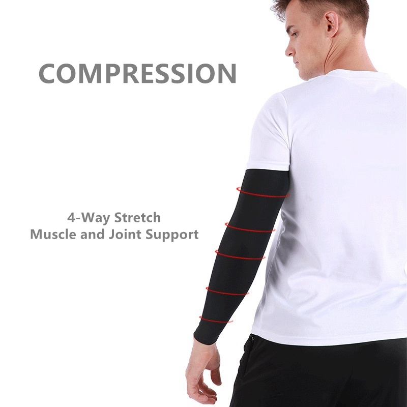 Athletic Sports Golf Cycling Running Football UV Sun Protection Arm Sleeve 