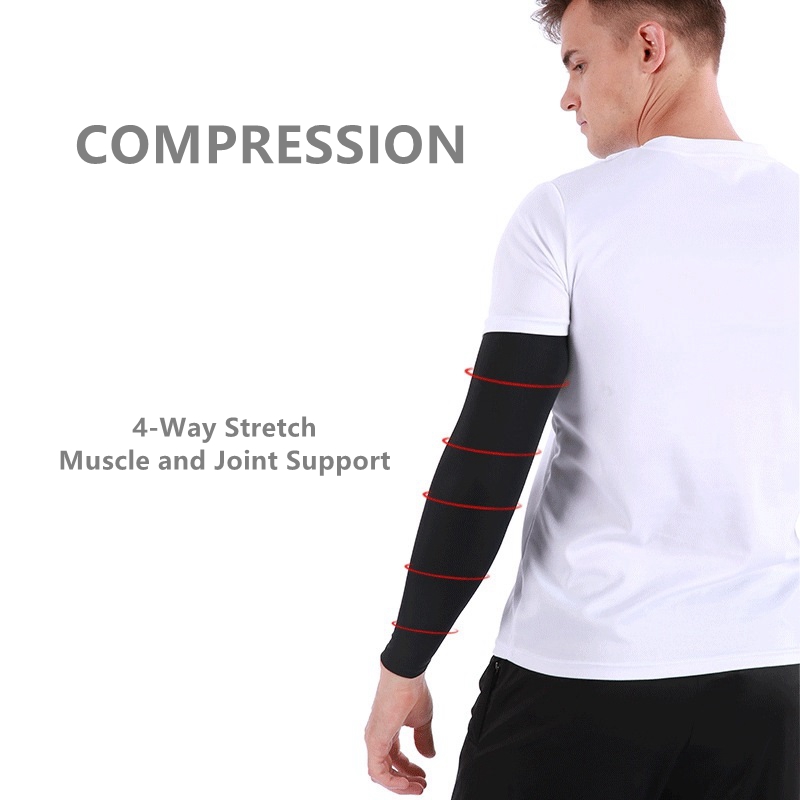 Athletic Sports Golf Cycling Running Football UV Sun Protection Arm Sleeve 